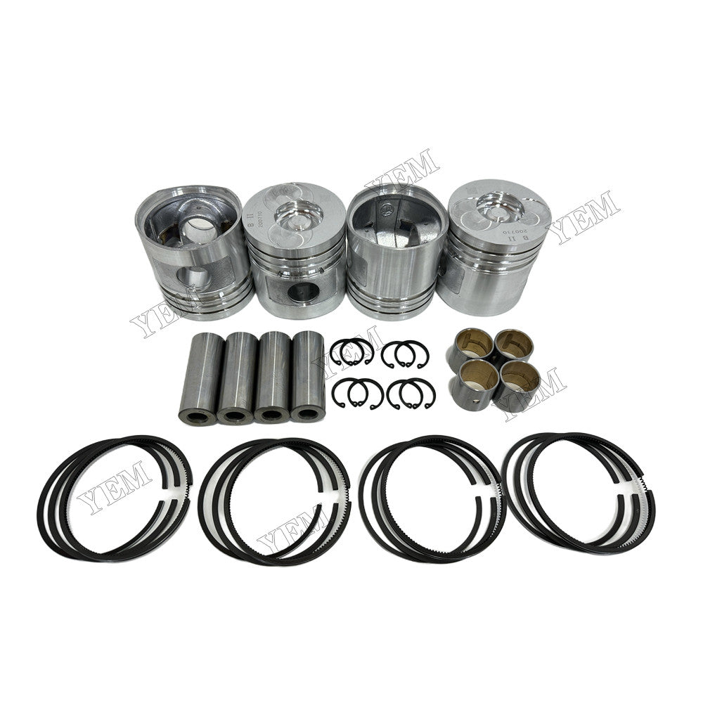 YEM Parts 4 pcs Piston With Rings Kit STD for Xinchai A490BPG Engine For Xinchai