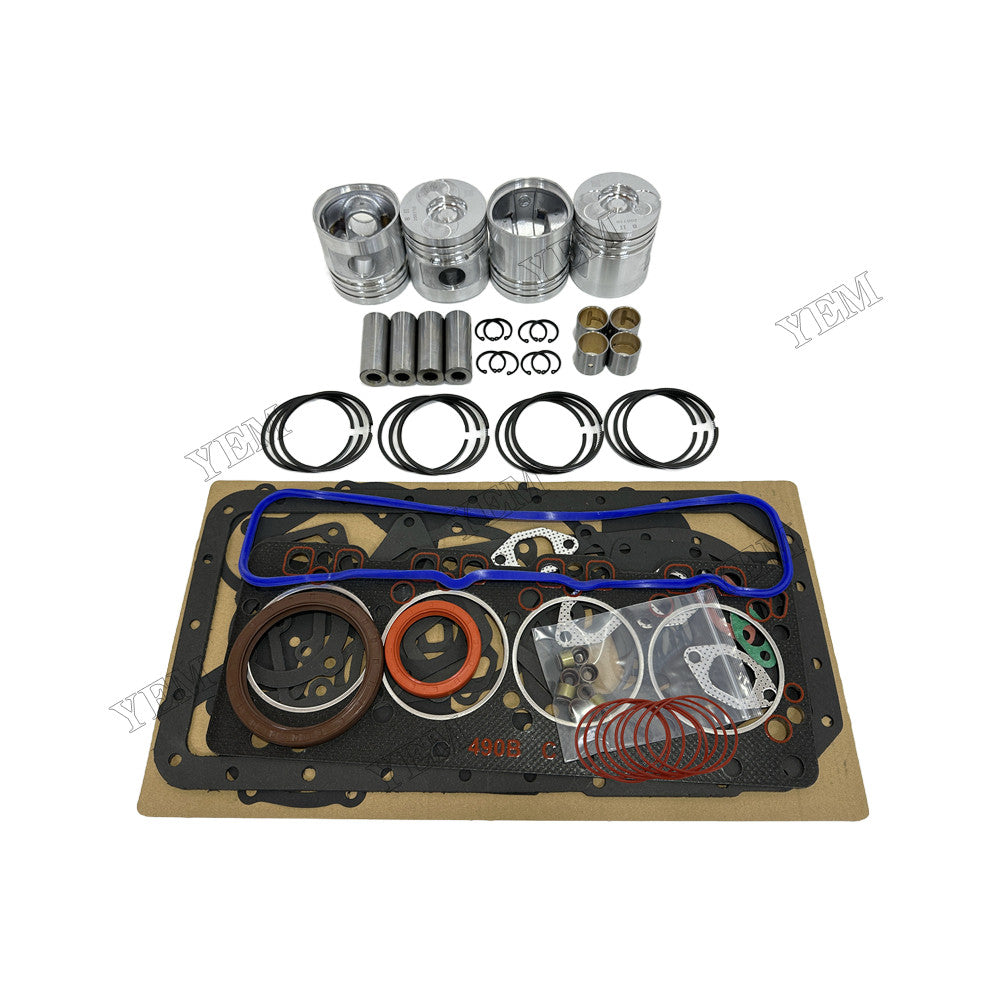 YEM Parts 4 pcs Piston & Ring Set with Overhaul Kit for Xinchai A490BPG Engine For Xinchai