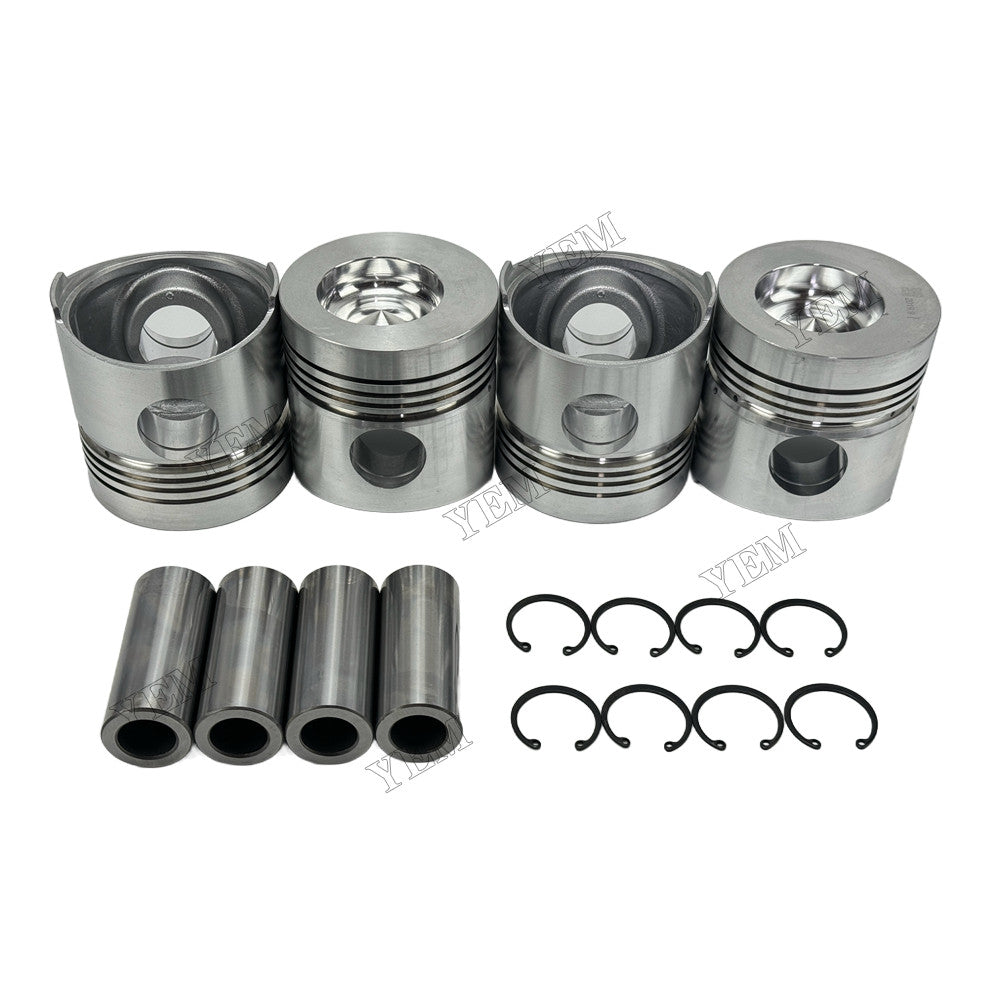 YEM Parts 4 pcs Piston with Pin and Circlips STD for Weichai ZH4100D Engine