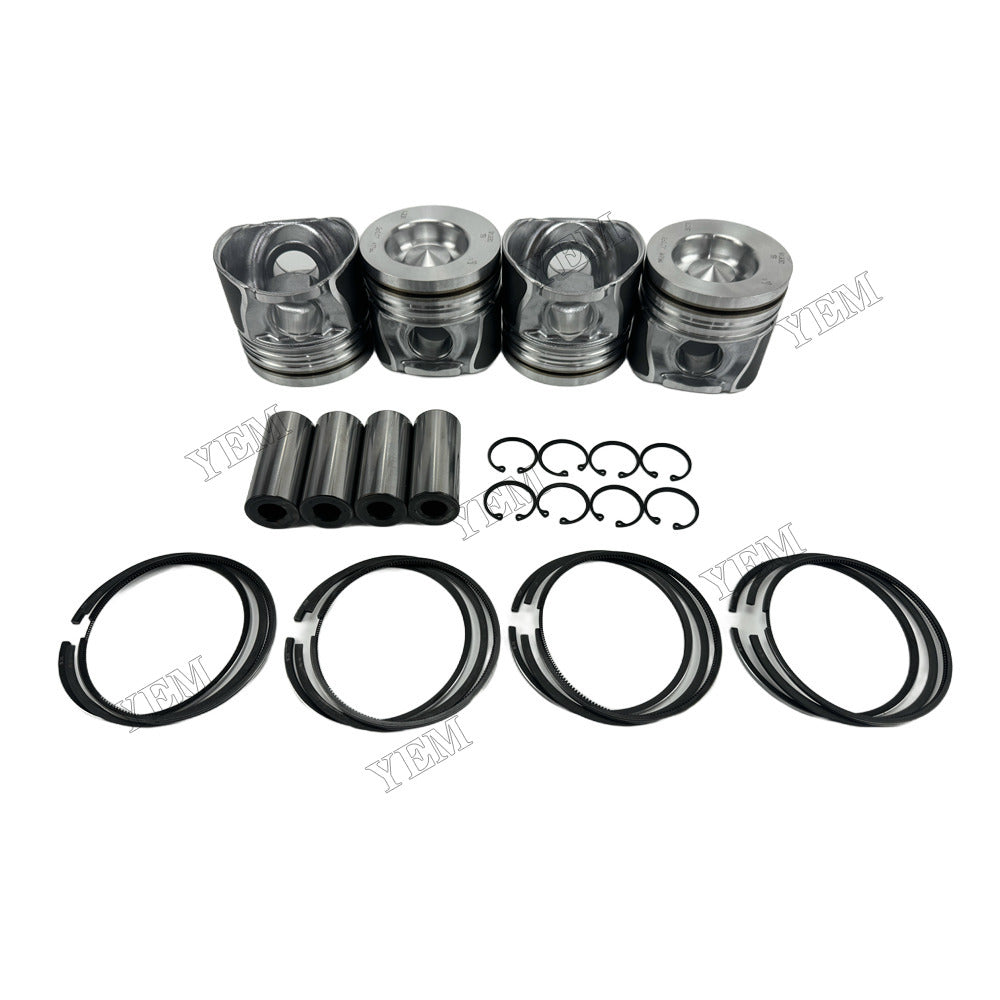 YEM Parts 4 pcs Piston With Rings Kit STD 41794600 for Deutz TD2.9L4 Engine