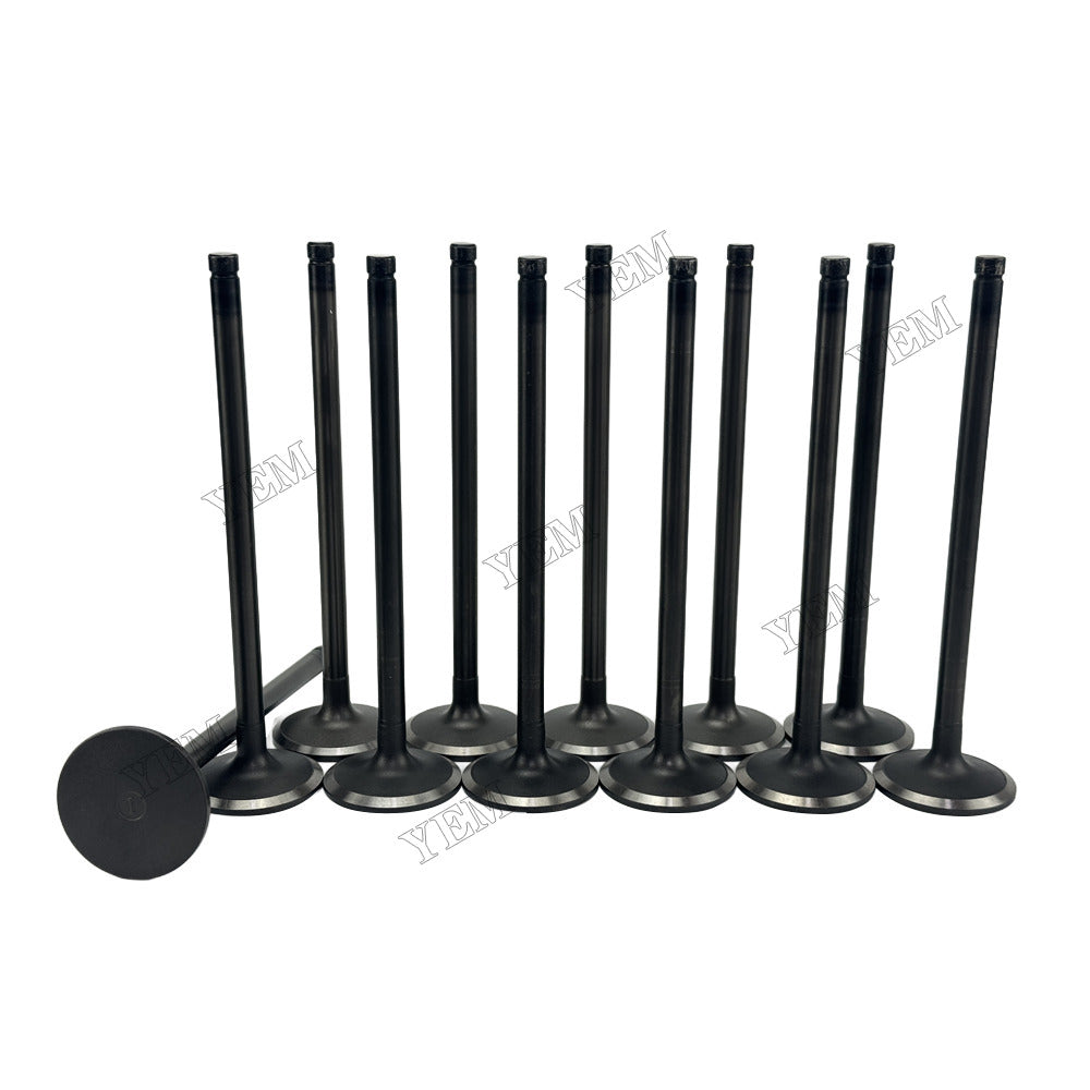 YEM Parts 12 pcs Intake Valve 6127-41-4113 for Komatsu 6D155 Engine