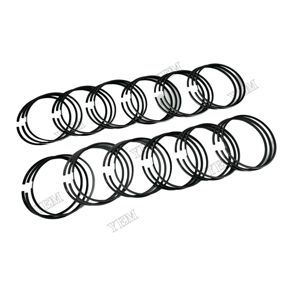 YEM Parts 12 pcs Piston Rings Set STD 4081176 3090450 for Cummins KTA38 Engine For Cummins