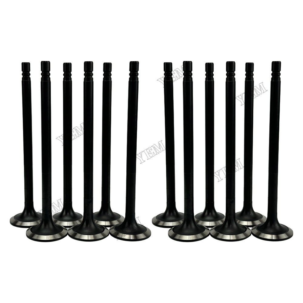 YEM Parts 12 pcs Exhaust Valve 6610-41-4210 for Cummins NH220 Engine For Cummins