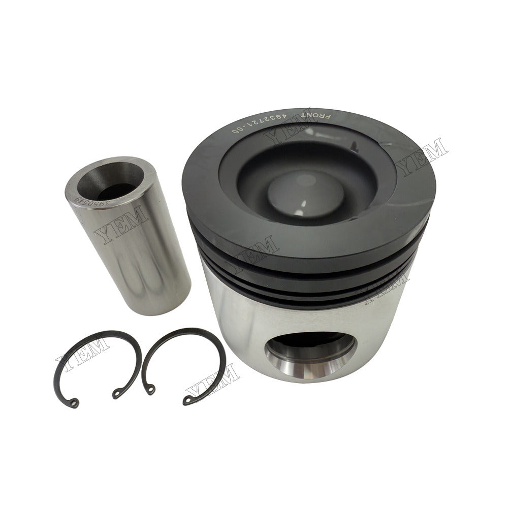 YEM Parts 6 pcs Piston with Pin and Circlips STD 4932721 4936397 for Cummins QSL9 Engine For Cummins