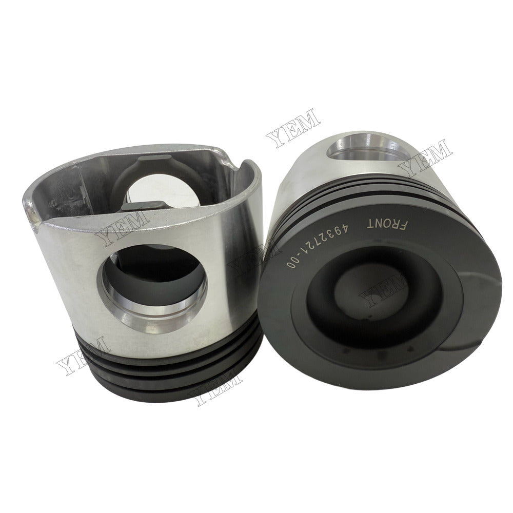YEM Parts 6 pcs Piston with Pin and Circlips STD 4932721 4936397 for Cummins QSL9 Engine For Cummins