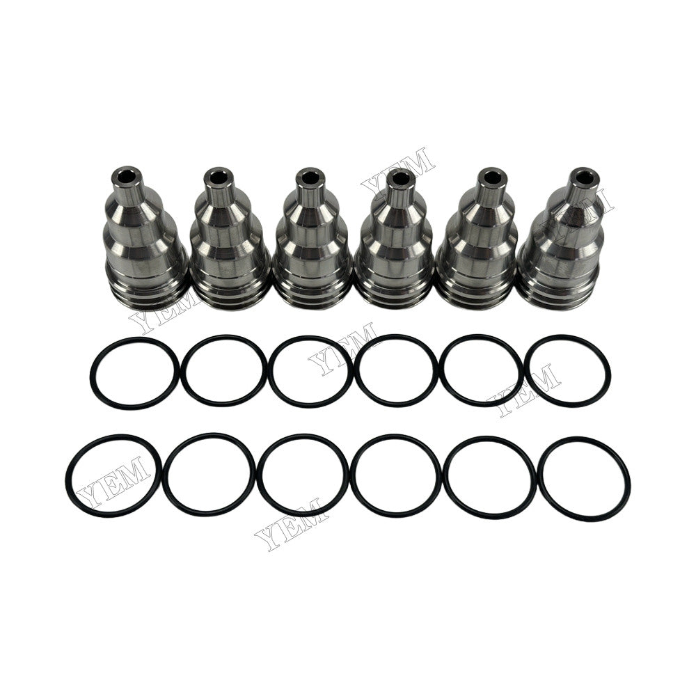 YEM Parts 6135 Injector Copper Sleeve With O RE531334 for John Deere 6081 6090 6105 6125 6135 Tractor 9410R 9430T