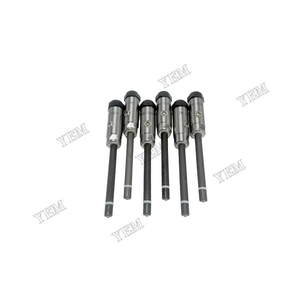YEM Parts 6 Pieces Fuel Injector 7W-7031 for Caterpillar CAT Engine 3406B 3406C 3412C