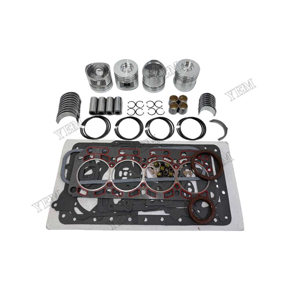 YEM Parts Piston & Ring Assembly + Overhaul Gasket Kit + Main for YANGDONG YND490