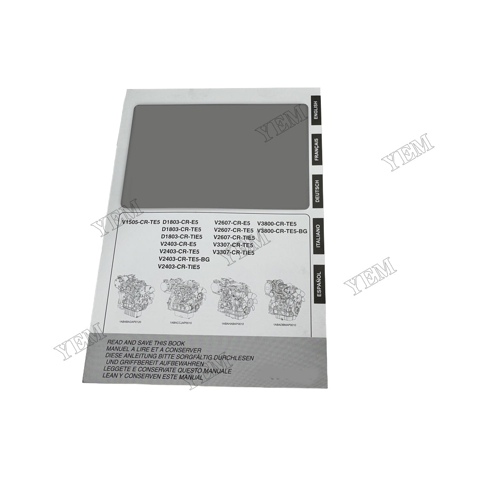 YEM Parts 1J783-89157 Manual for Kubota D1803 Diesel Engine Parts For Kubota