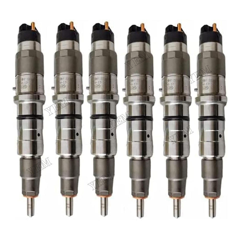 For CASE New Holland IVECO Engine F4HE9687 Tractor Maxxum 115 125 140 T6030 T6050 T6080 T6090 6 PCS Fuel Injector 2854608 0445120057 For Case