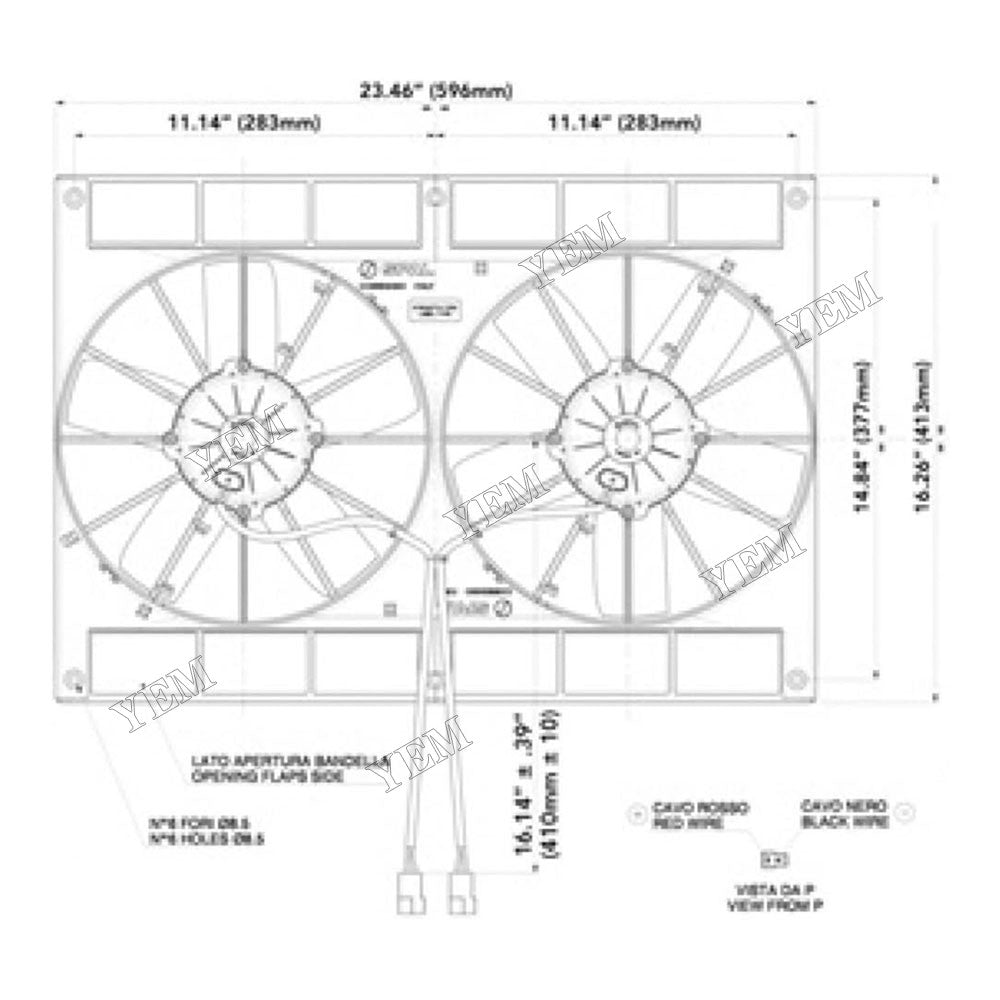 For Spal 11 Dual Paddle Blade High Performance Fan 30102052 2VA06-AP70/LL-37A For Spal