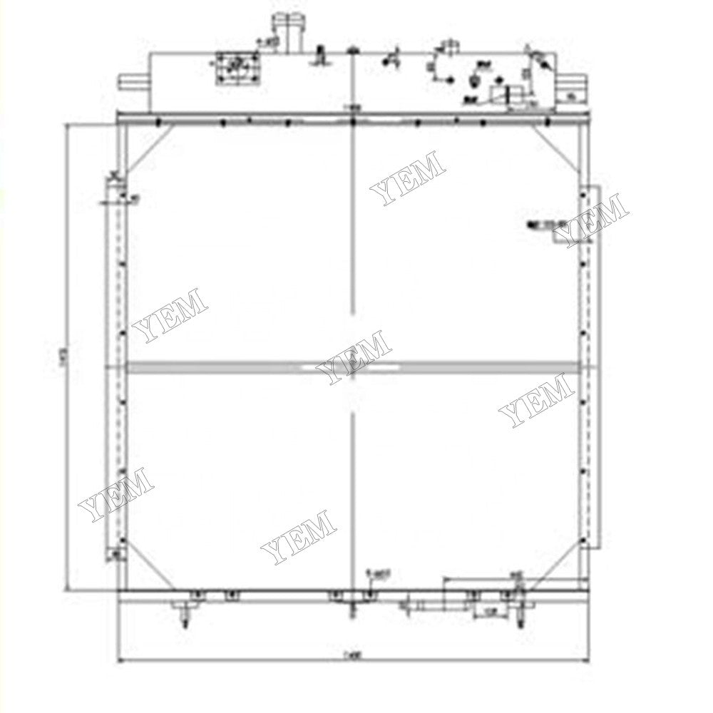 For Komatsu D375A-5 Bulldozer Water Tank Radiator 195-03-61251 For Komatsu