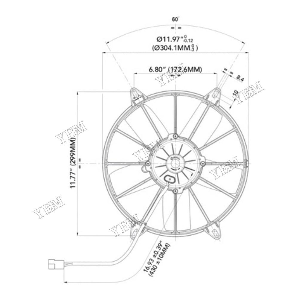 For Spal Paddle Blades 11 High Performance Puller Fan 30102054 VA03-AP70/LL-37A For Spal