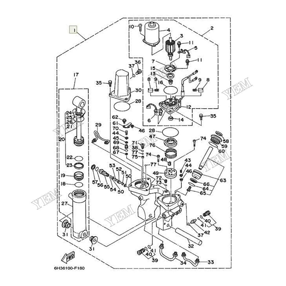 For Yamaha Outboard 60HP 70HP 75HP 85HP 90HP Rebuild Kit 6H1-12 6H1-15 6H1-13 6H1-17 For Yamaha