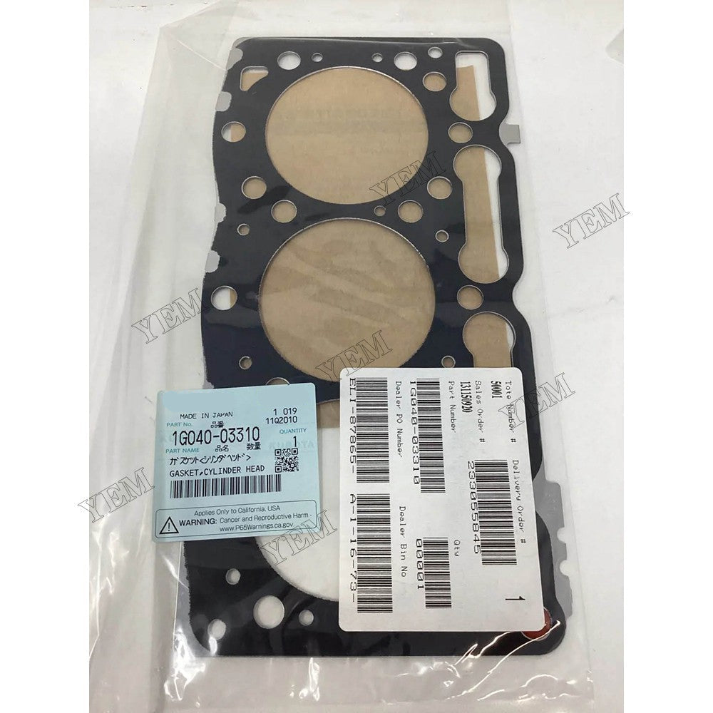 For Kubota Engine D1005 DF1005 WG1005 Tractor B21 B2301 B2320 B7500 B7510 F2260 Mower ZD25F ZD326 Cylinder Head Gasket 1G040-03310