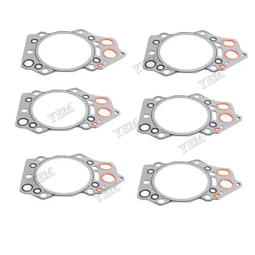 For Komatsu Engine 6D140 S6D140 6pcs Engine Cylinder Head Gasket 6210-17-1813