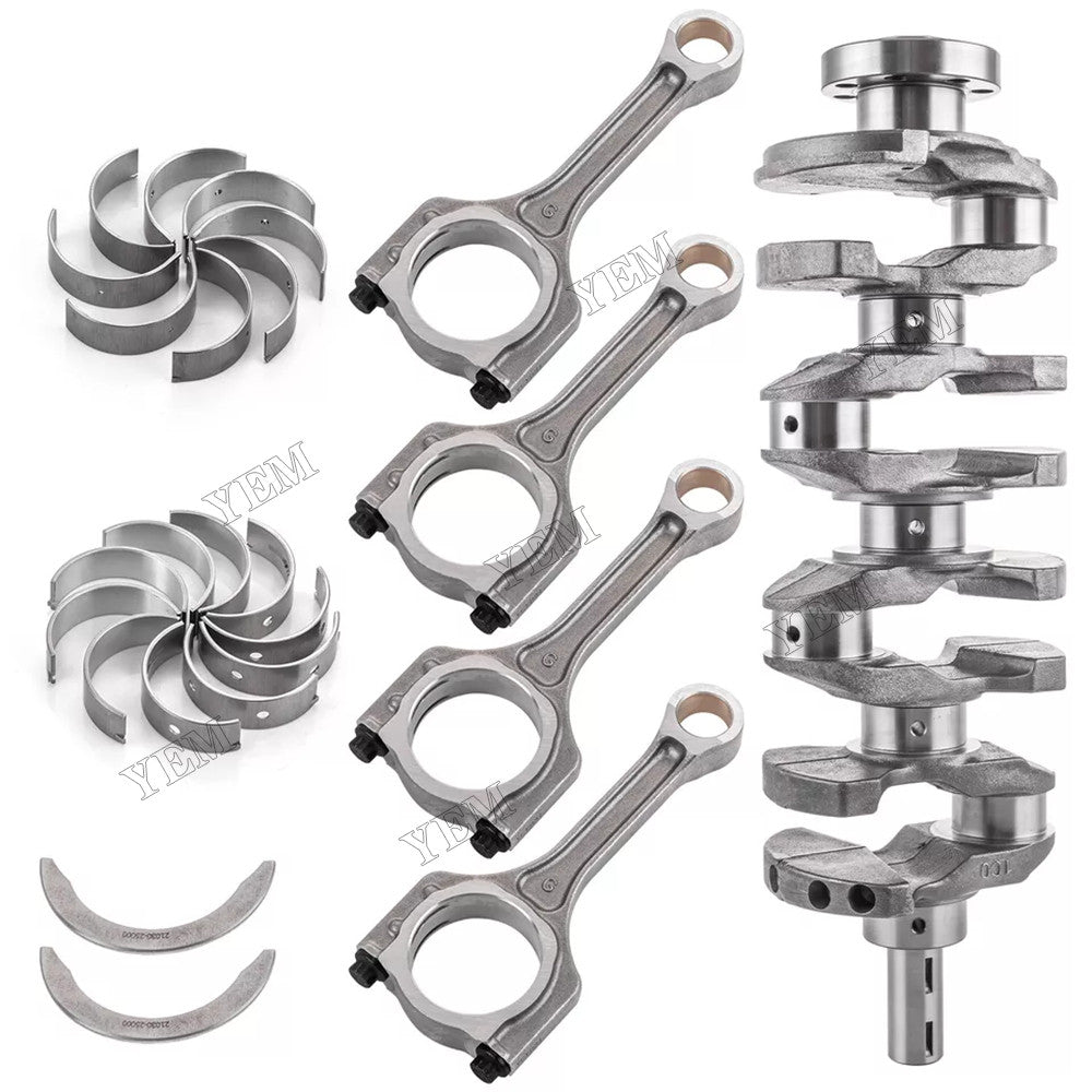 For Hyundai Sonata Santa Fe & Kia Optima 2.4L Crankshaft 23111-2G200 & Connecting Rod 23510-2G540 & Main & Connecting Rod Bearing With Thrust Washer For Hyundai
