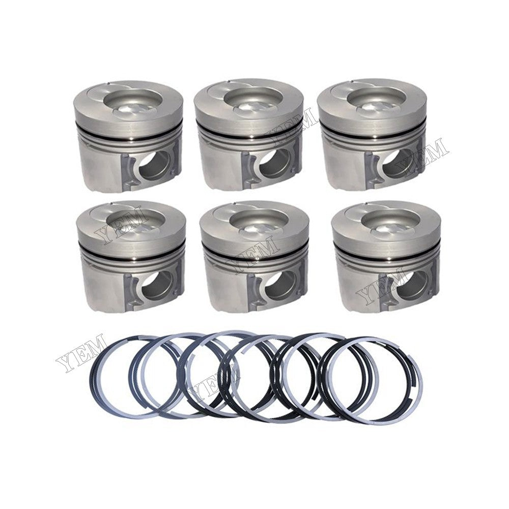 For Isuzu Engine 4BG1 6GB1 JCB Excavator JS180 JS175W JS160 JS145W JS130W Piston & Piston Ring 02/800698 02/800304