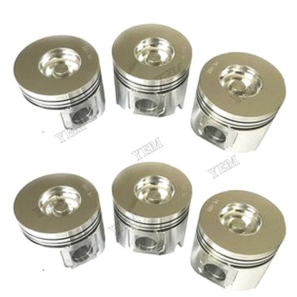 For Doosan 155LC-V 230LC-V 175LC-V 140W-V 210W-V Excavator 6 Pcs Pistons 65.02501-0418