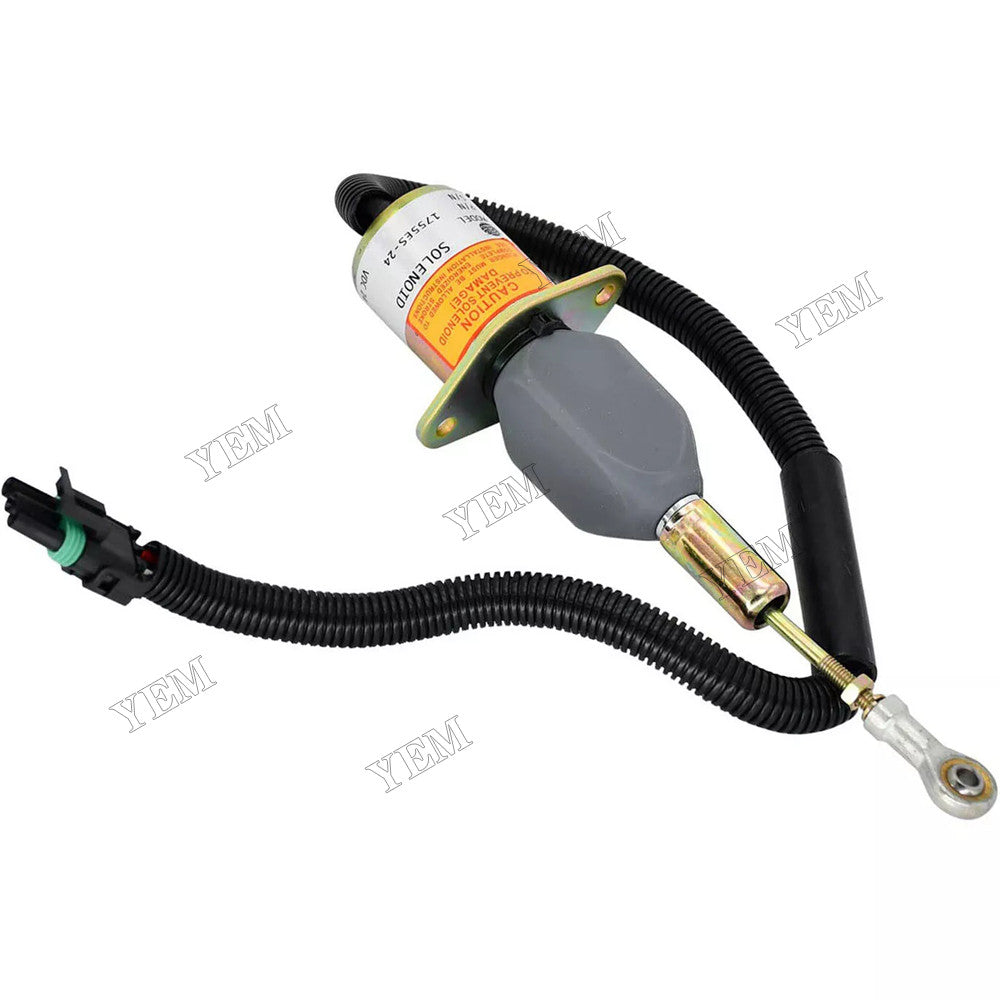 For John Deere Engine 7.6L 6076 8.1L 6081 Buncher 653E Scraper 762B Fuel Shutoff Solenoid RE504223