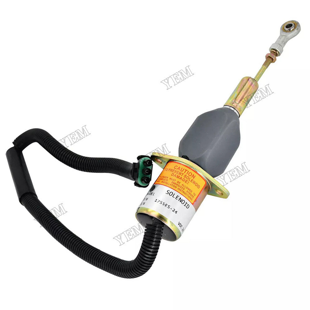 For John Deere Engine 7.6L 6076 8.1L 6081 Buncher 653E Scraper 762B Fuel Shutoff Solenoid RE504223 For John Deere