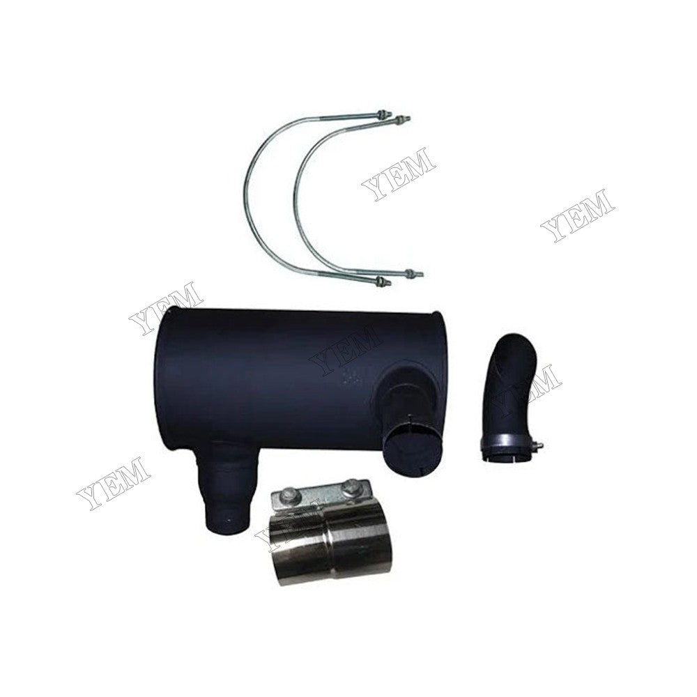 For Komatsu Engine S6D95L-1GG Excavator PC150-5 PC120-5K PC130-5K PC150HD-5K Muffler Silencer 6207-11-5310 with Clamp and 2Pcs U-Bolt