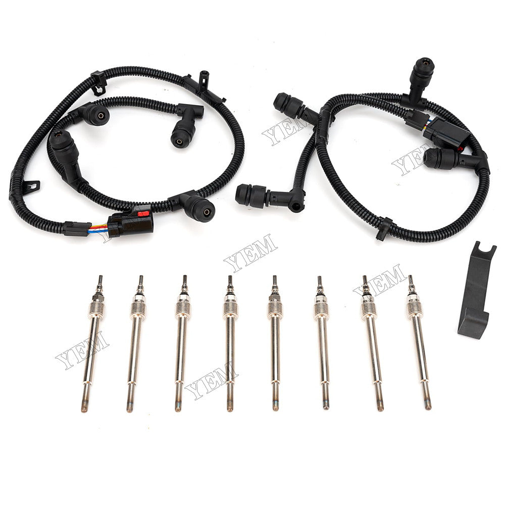 For Ford F-250 F-350 F-450 E-150 E-250 E-350 E-450 6.0L Powerstroke Glow Plug Harness Kit 5C3Z-12A690-A 4C3Z-12A342-AA