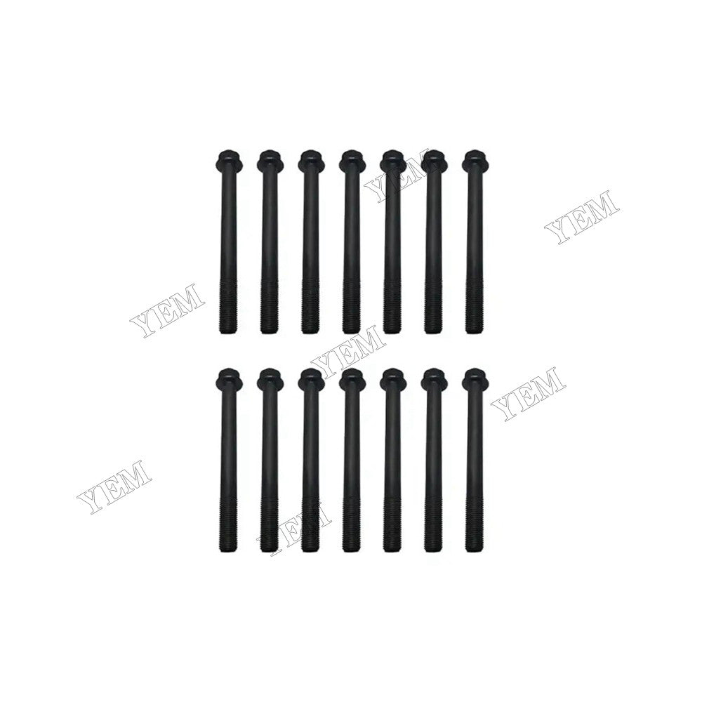 For Kubota Engine Z500 D750 Tractor B5100D-P B5100E-P B6100D-P B6100E-P B6100HST-D B6100HST-E B7100D-P B7100HST-D B7100HST-E GL-4500 14Pcs Cylinder Head Bolt 15261-03450