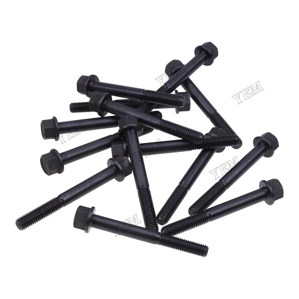 For Kubota Engine D1402 D1402B New Holland Skid Steer Loader L455 L553 L555 L454 14Pcs Cylinder Head Bolt 503220