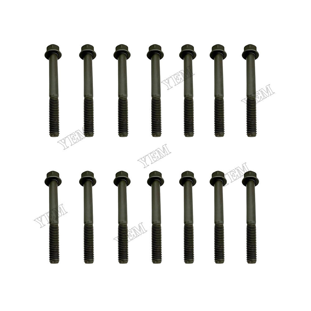 For Kubota Engine D722 Jacobsen Lawn Tractor Groom Master II Mower Tri-King Greens King IV G-Plex III and GP400 14Pcs Cylinder Head Bolt 553867 For Kubota