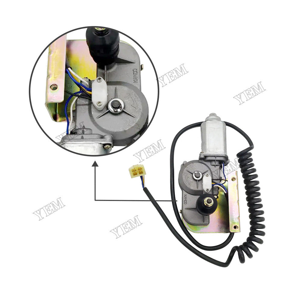 For Doosan Daewoo Excavator DX15 DX18 DH55 DH60-7 SOLAR 12V Wiper Motor 538-00005A 53800005A For Daewoo