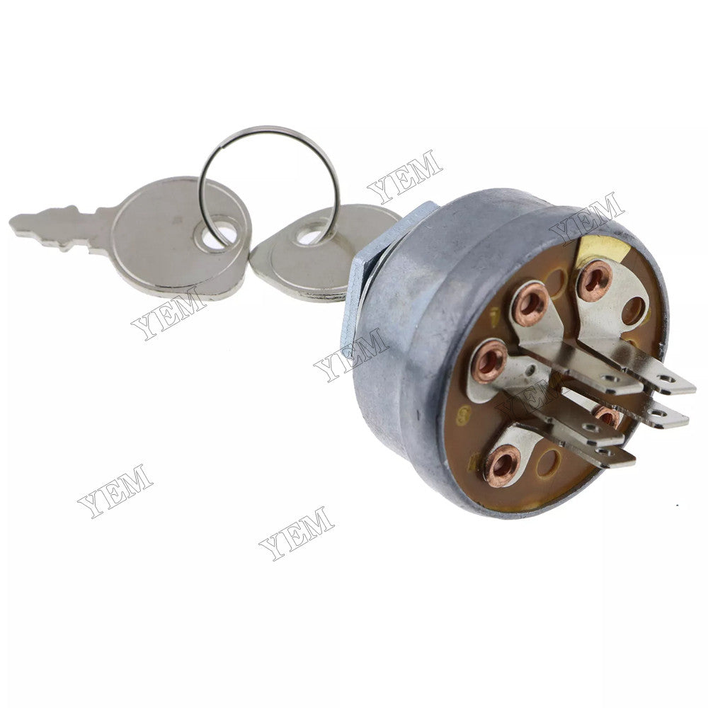 For John Deere S80 S82 S92 R70 R75 R92 65 66 68 70 21P 100 108 111 111H 112H 1170 5 Terminal 3 Position Ignition Switch With 2 Keys AM102551 AM34872 For John Deere