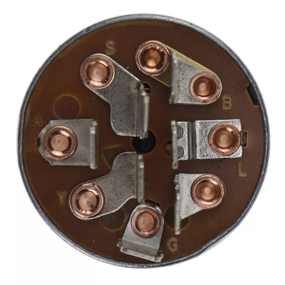 For MTD Cub Cadet White Outdoor Poulan Husqvarna Jonsered Tractor 4 Position 7 Terminal Ignition Switch With 2 Keys 725-1717 925-1717 33-383 140301 532140301 For Cub Cadet