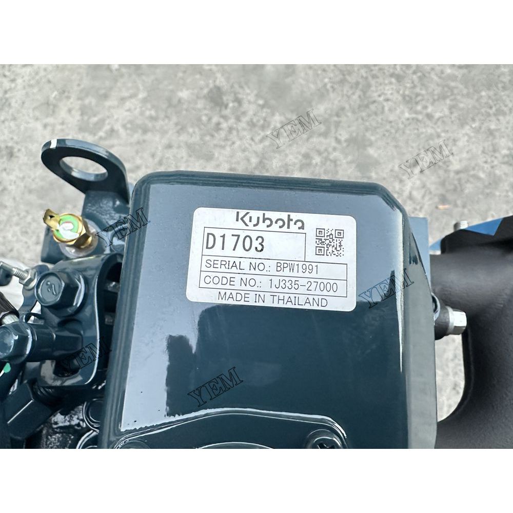 For Kubota Engine D1703-DI Complete engine assembly 2200 rpm 18.2kw Serial Number: 1J335-27000 For Kubota