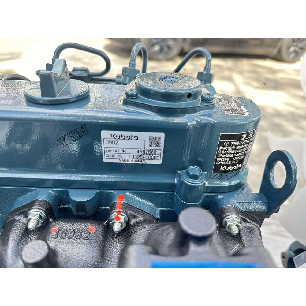 For Kubota Engine D902-EF01 Complete engine assembly 3600 rpm 18.2kw Serial Number: 4EM2568 For Kubota