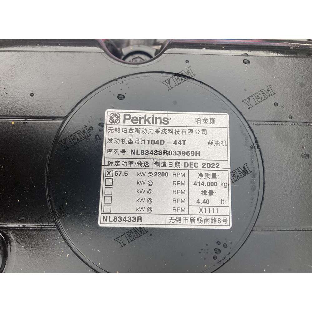 For Perkins Engine 1104D-44T/3054C Complete engine assembly 2200 rpm 57.5kw Serial Number: NL83433R033969H For Perkins
