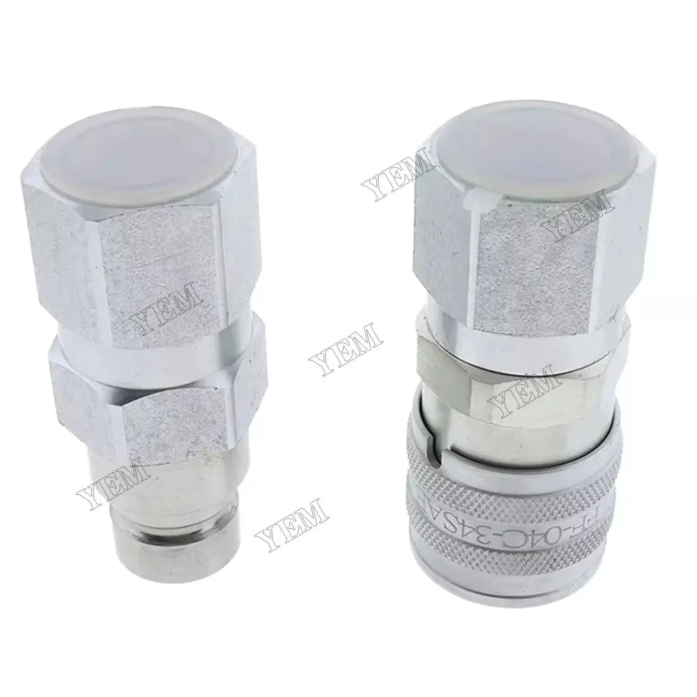 For John Deere 110 240 250 260 270 315 317 320 325 328 332 410G 310G 320D 318D 310SG Hydraulic Male & Female Flat Face Coupler Kit AT312470 KV14216 For John Deere