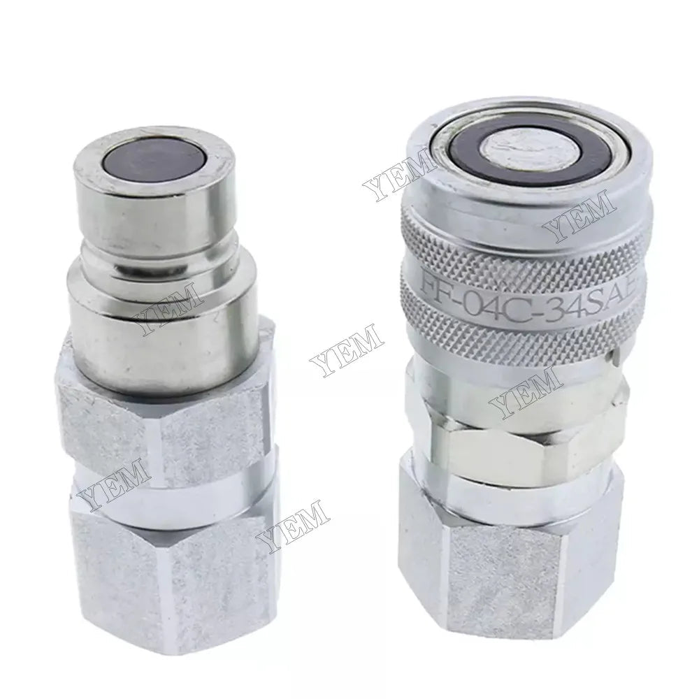 For John Deere 110 240 250 260 270 315 317 320 325 328 332 410G 310G 320D 318D 310SG Hydraulic Male & Female Flat Face Coupler Kit AT312470 KV14216 For John Deere