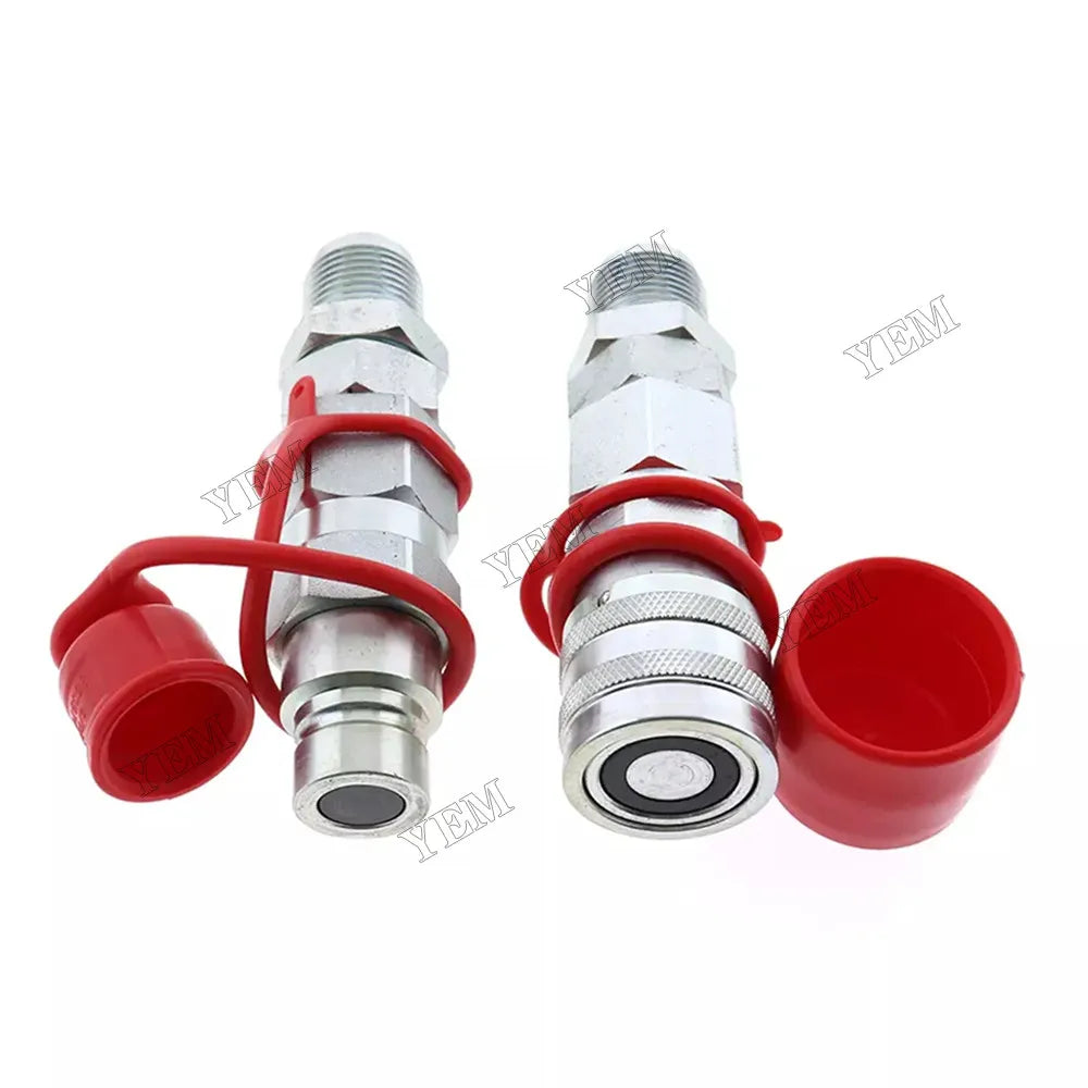 For John Deere Male & Female Flat Face Coupler Kit AT312876 KV11305 For John Deere