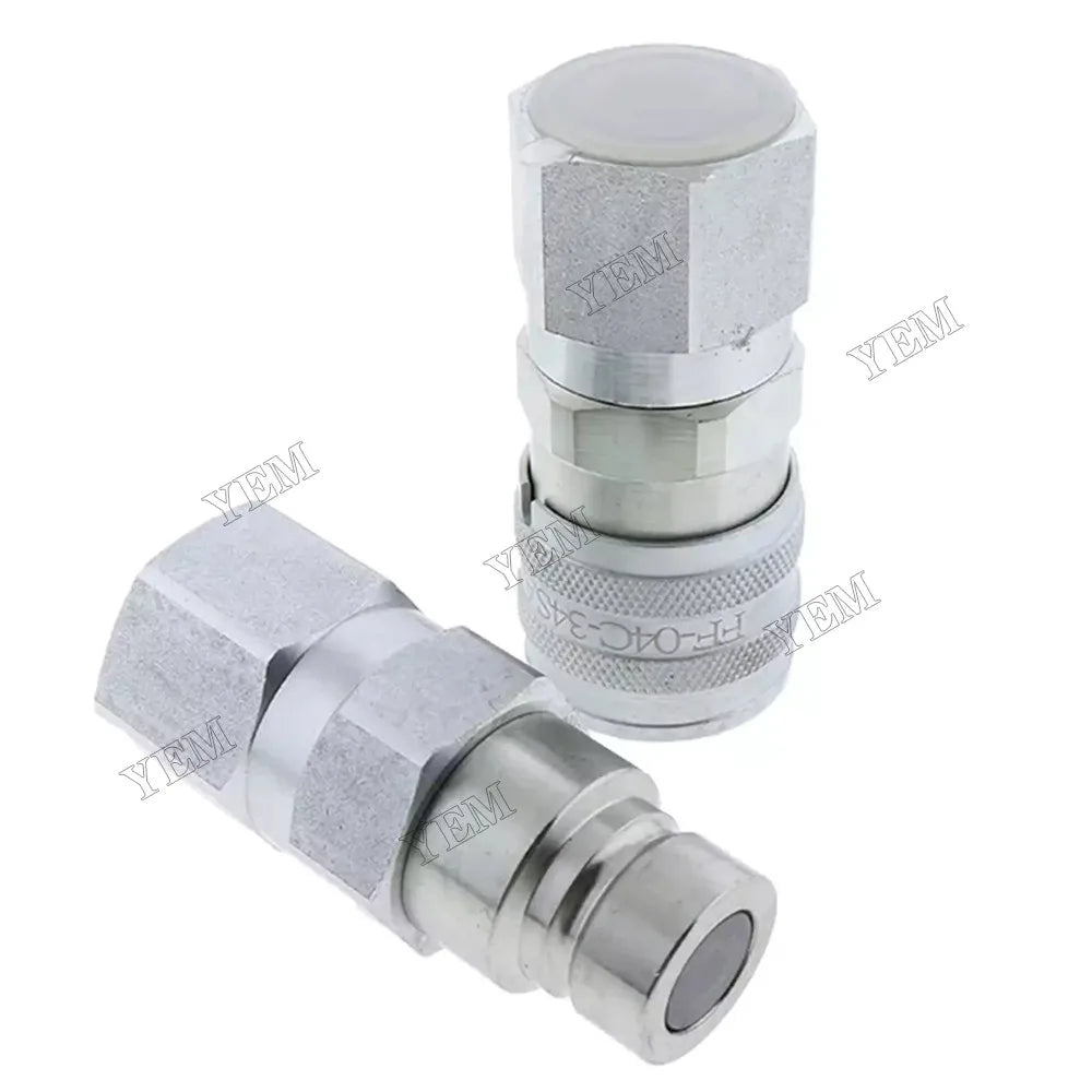 For John Deere 110 240 250 260 270 315 317 320 325 328 332 410G 310G 320D 318D 310SG Hydraulic Male & Female Flat Face Coupler Kit AT312470 KV14216