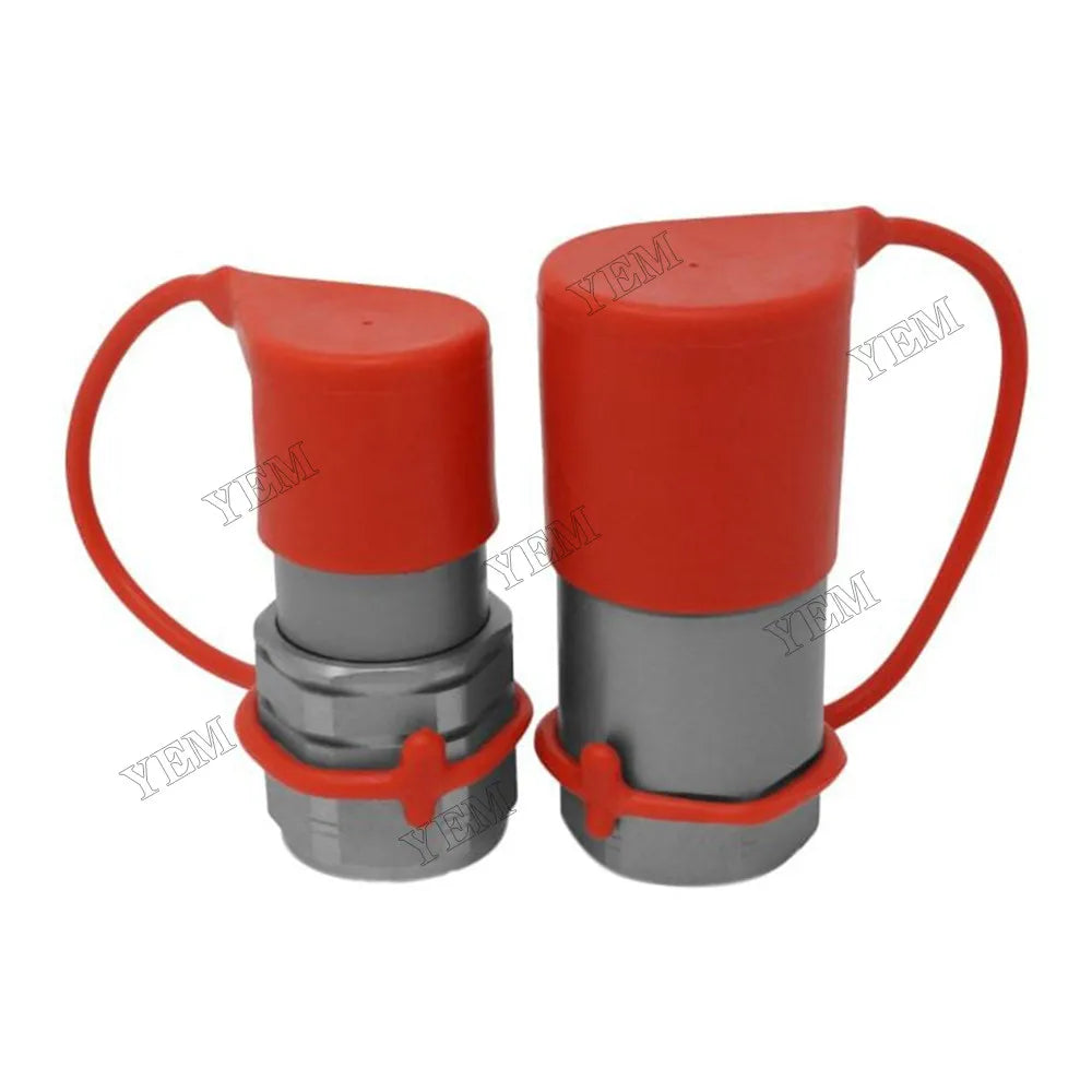 For Bobcat Skid Steer 1/2 Flat Face Hydraulic Quick Connect Couplings Set With Dust Caps FF12-08N-SET HT4F4-4HTF4