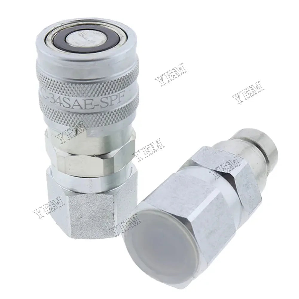 For John Deere 110 240 250 260 270 315 317 320 325 328 332 410G 310G 320D 318D 310SG Hydraulic Male & Female Flat Face Coupler Kit AT312470 KV14216 For John Deere