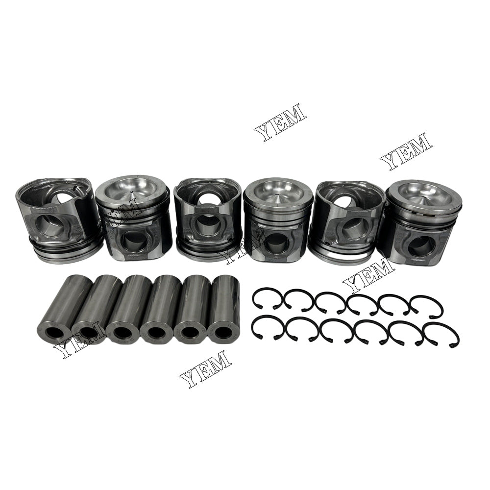 For Caterpillar 6 pcs C7.1 Piston & Pin & Snap STD 369-3186 T417298 diesel engine parts YEMPARTS
