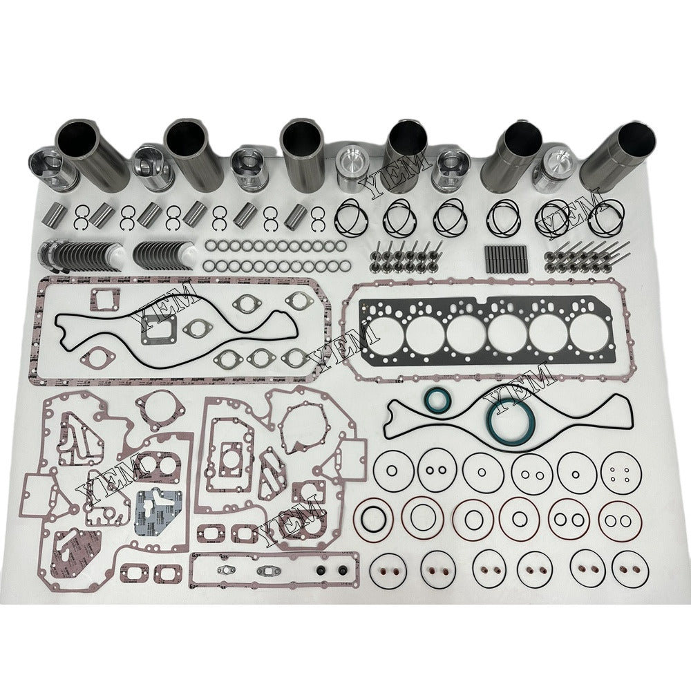 For John Deere 6x Overhaul Rebuild Kit With Gasket Set Bearing&Valve Train 6068 Engine Parts