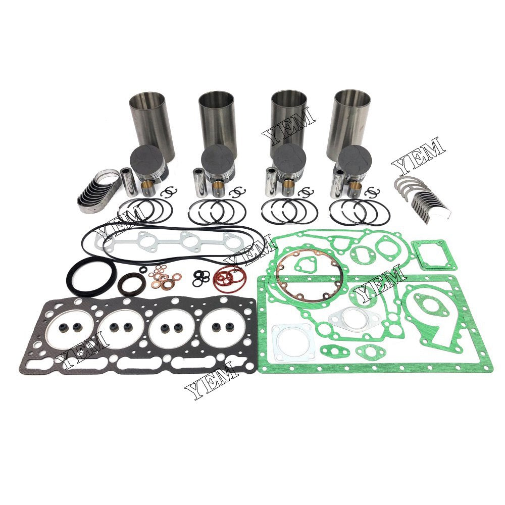 V1205 Overhaul Rebuild Kit With Gasket Set Bearing For Kubota 4 cylinder diesel engine parts