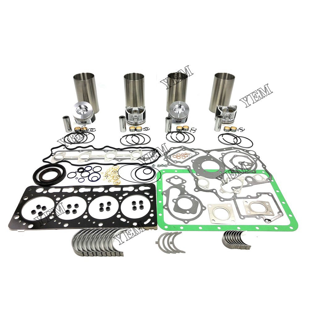 V3800 Overhaul Rebuild Kit With Gasket Set Bearing For Kubota 4 cylinder diesel engine parts