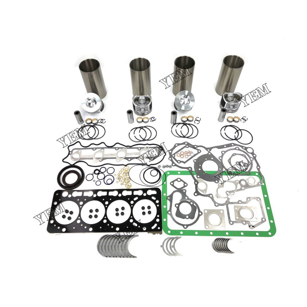 V3800 Overhaul Rebuild Kit With Gasket Set Bearing For Kubota 4 cylinder diesel engine parts For Kubota