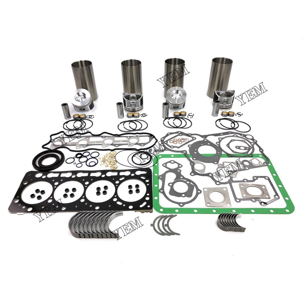 V3800 Overhaul Rebuild Kit With Gasket Set Bearing For Kubota 4 cylinder diesel engine parts For Kubota