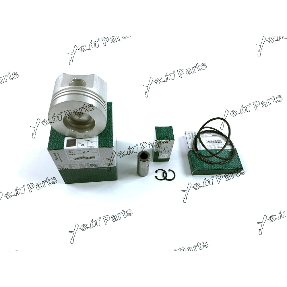 YEM Engine Parts 4 PCS For Kubota V2403 Engine STD Piston ( Clip & Pin ) 1G924-2111 with Rings For Kubota