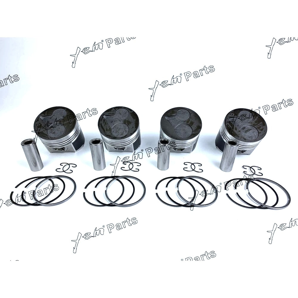 YEM Engine Parts 4 PCS Piston ( Clip & Pin ) with Rings Oversize +0.50mm For Kubota V2403-DI For Kubota